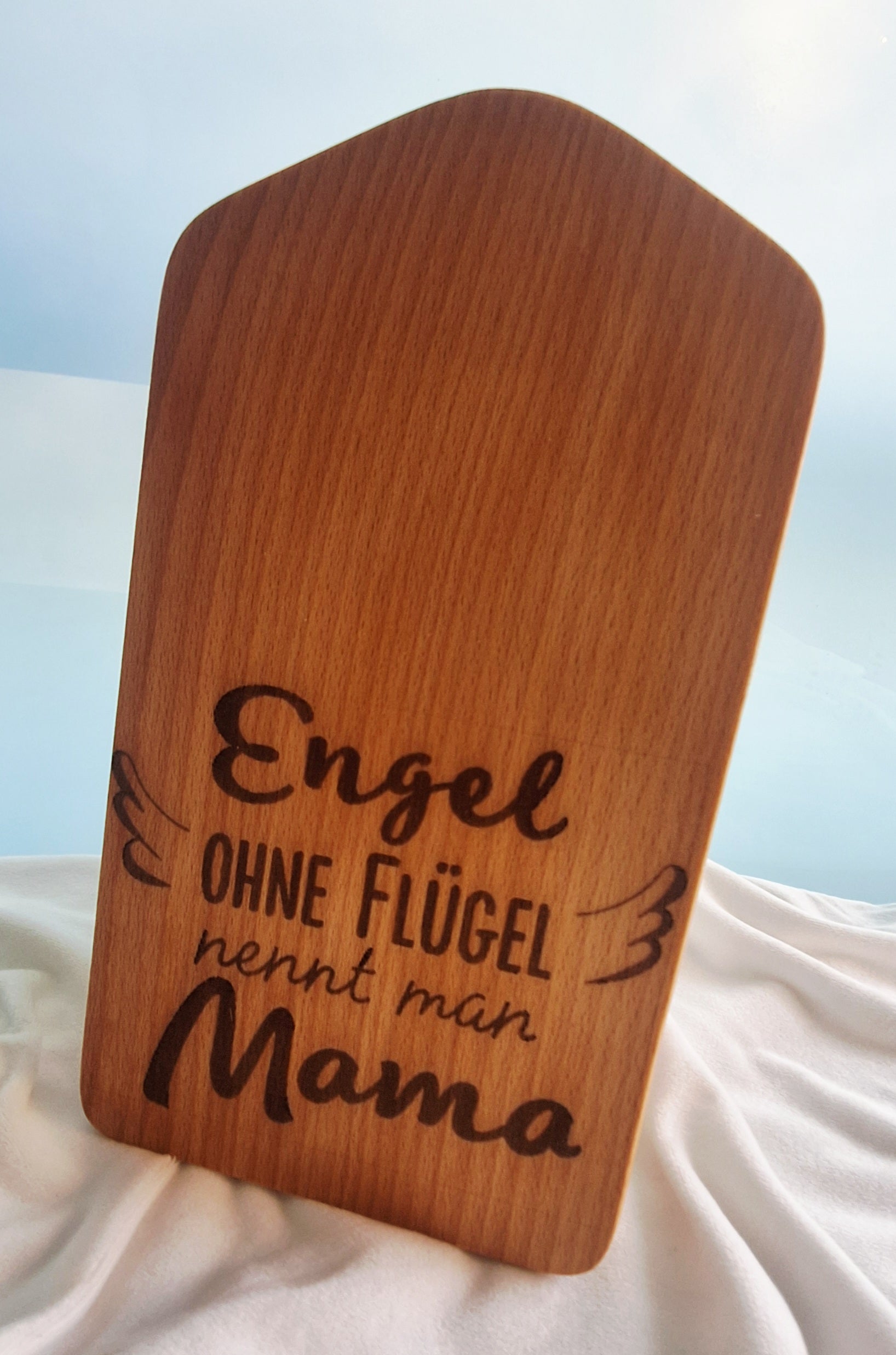 Schneide-Frühstücksbrett mit Mama - Engel Spruch (Bild stehend)