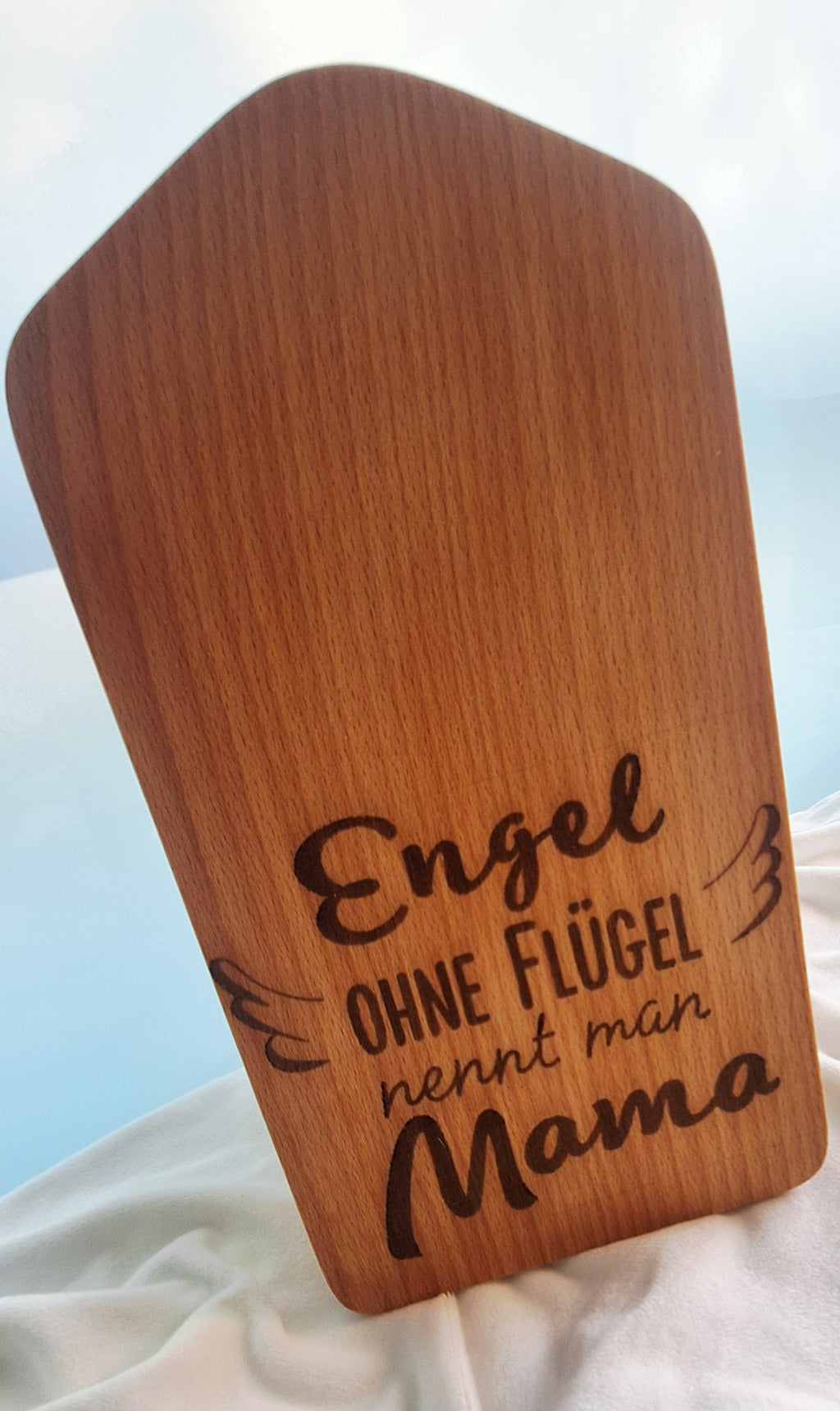 Schneide-Frühstücksbrett mit Mama - Engel Spruch (Bild stehend)
