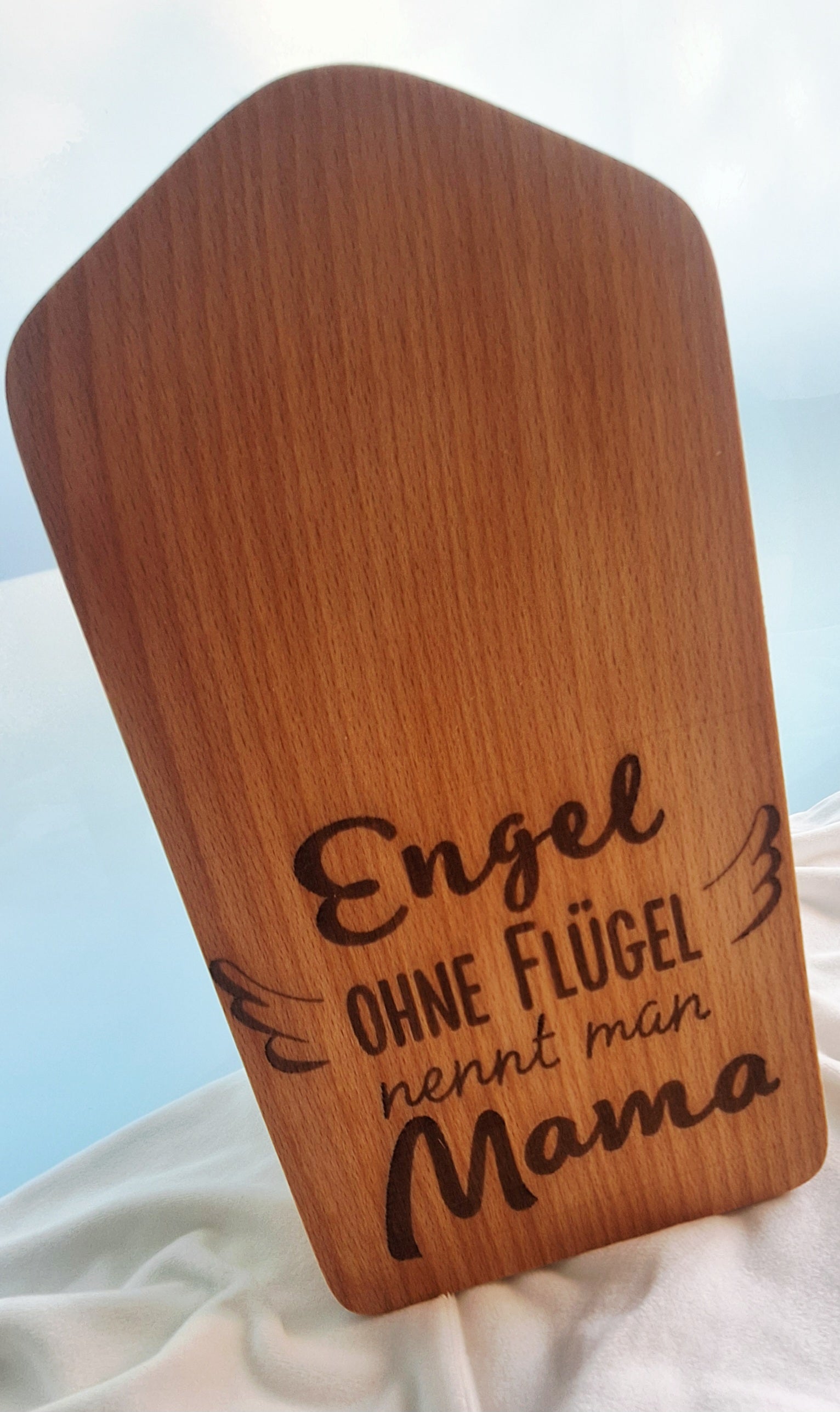 Schneide-Frühstücksbrett mit Mama - Engel Spruch (Bild stehend)
