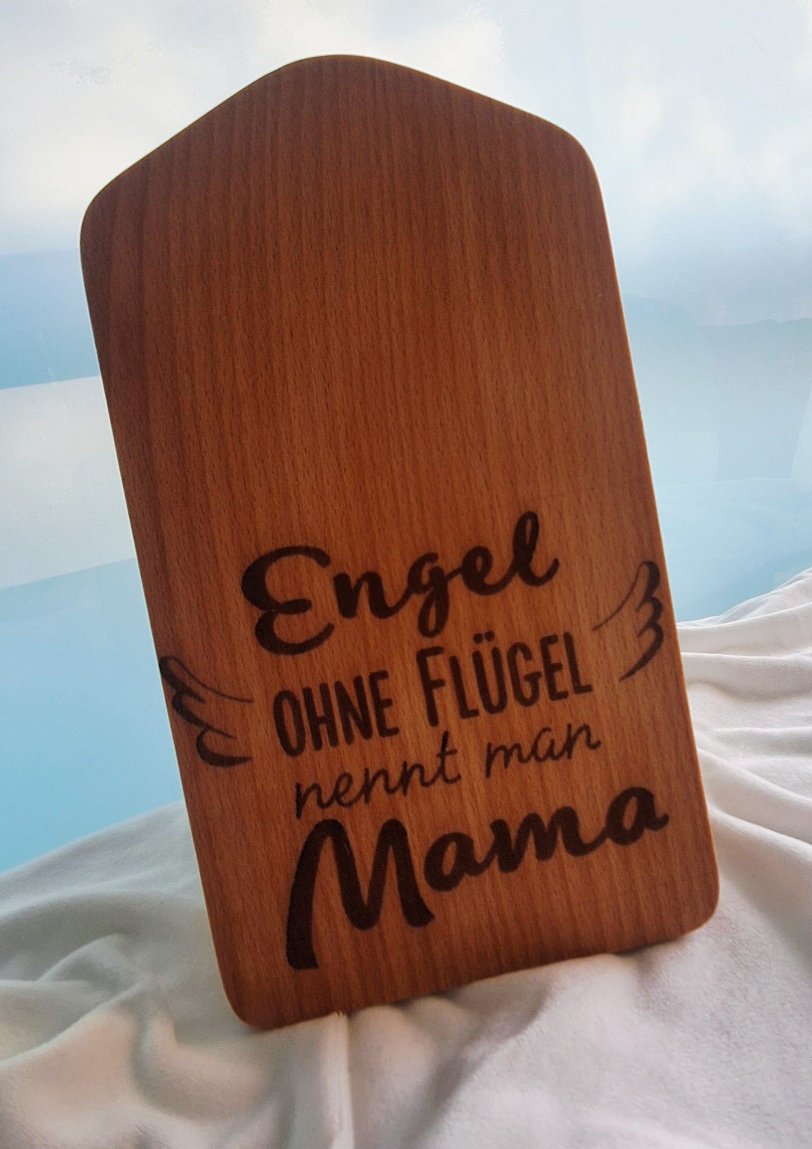 Schneide-Frühstücksbrett mit Mama - Engel Spruch (Bild stehend)