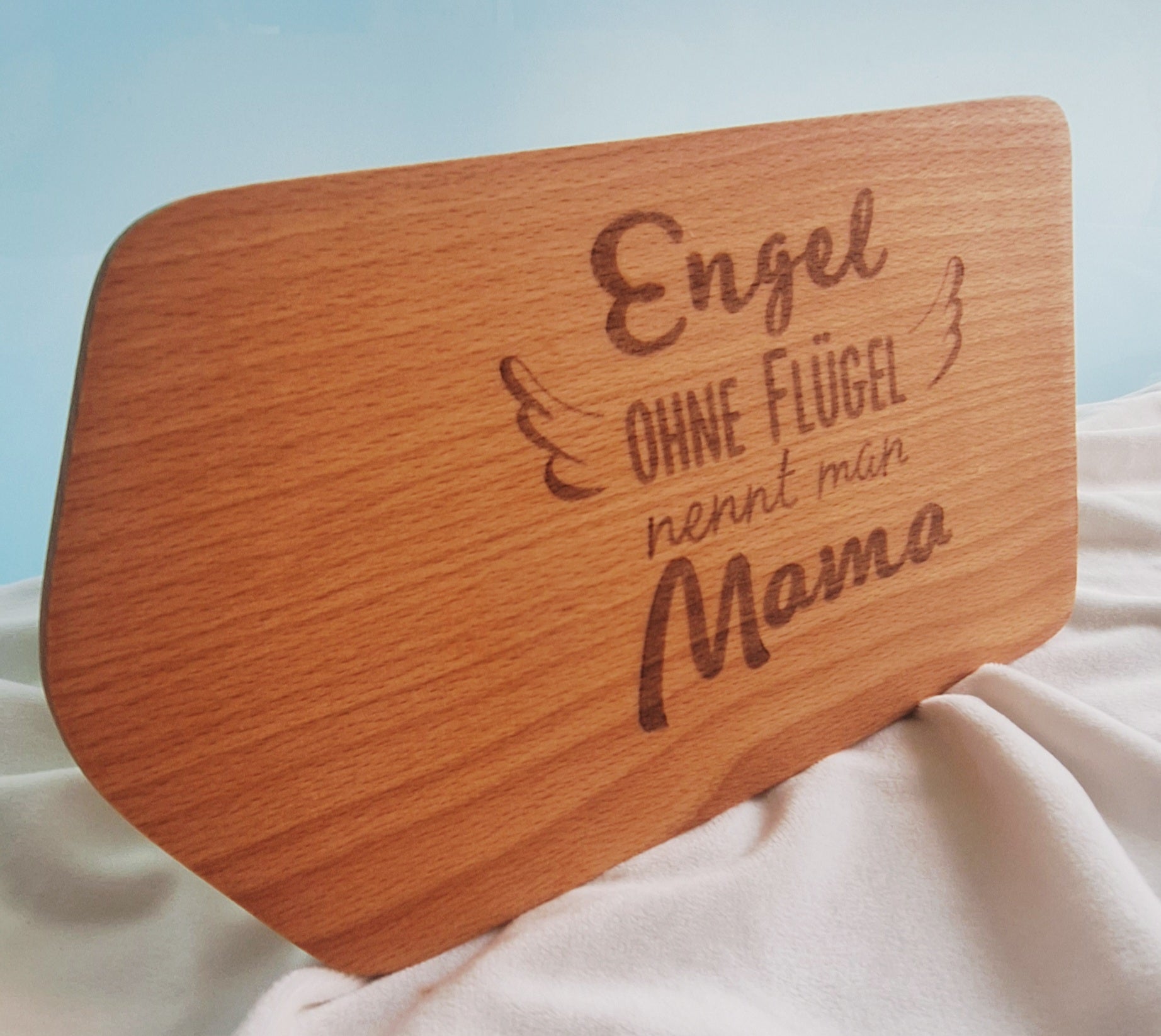 Schneide-Frühstücksbrett mit Mama - Engel Spruch (Bild mittig)