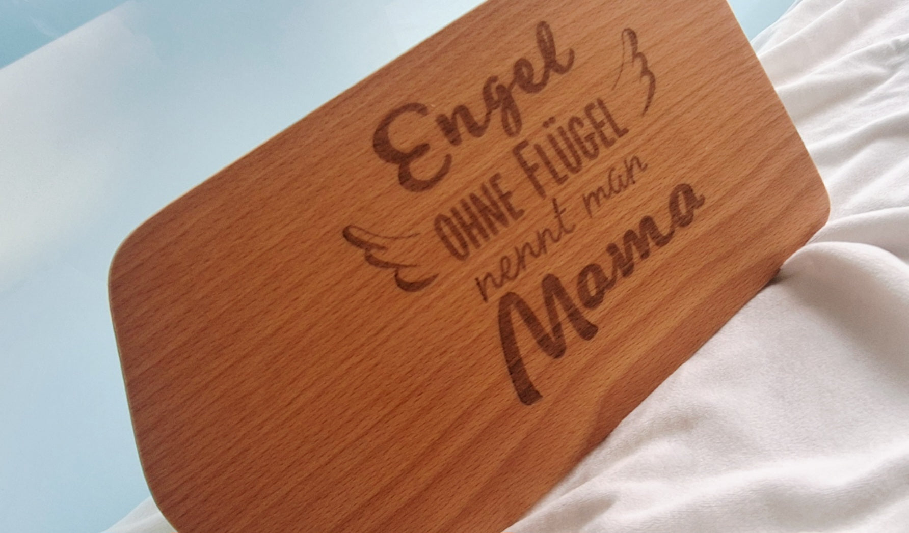 Schneide-Frühstücksbrett mit Mama - Engel Spruch (Bild mittig)