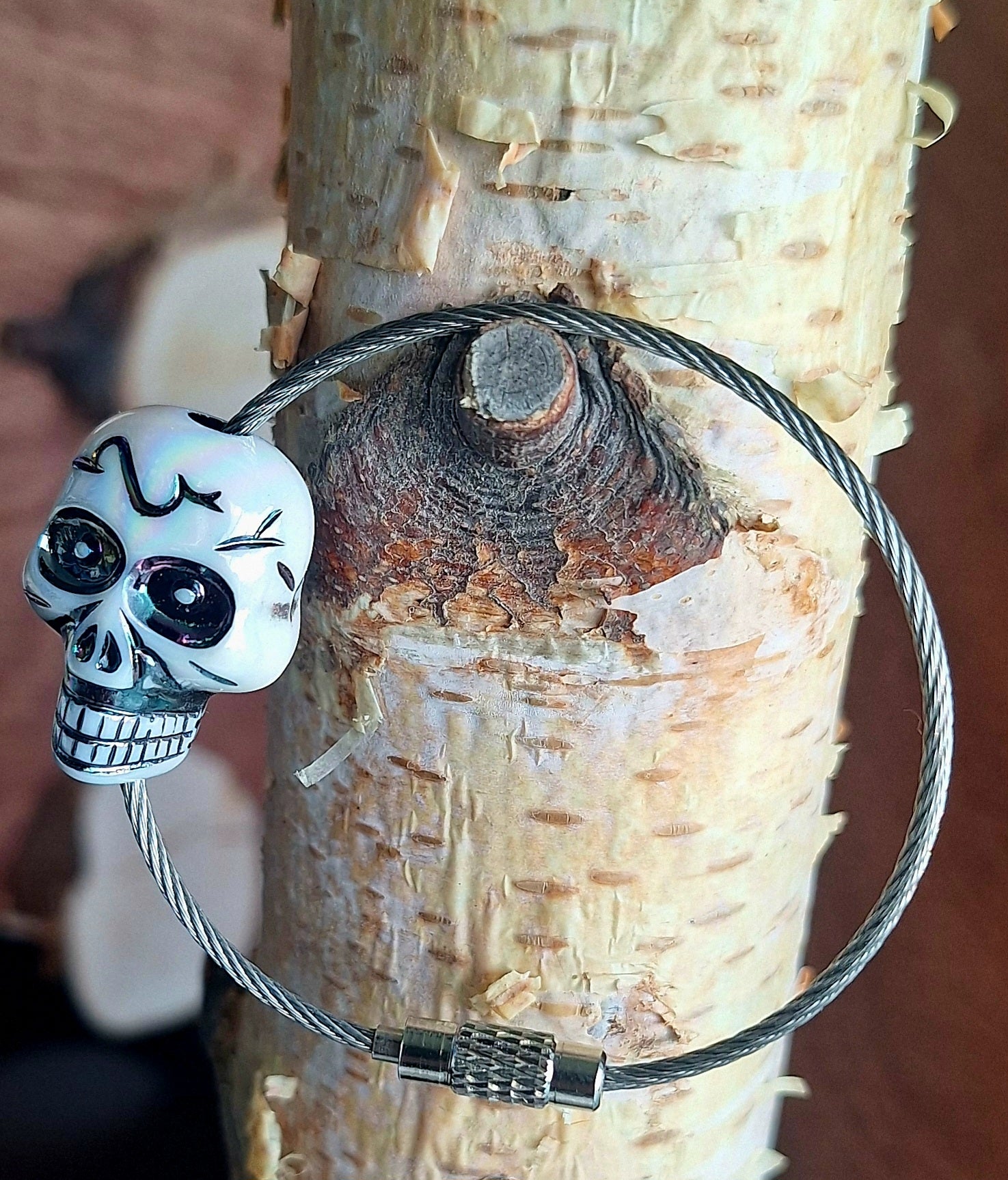 Schlüsselanhänger Skull-Head Rainbow
