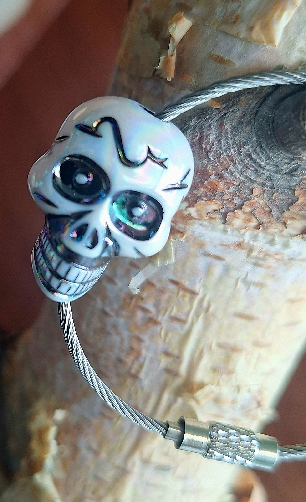 Schlüsselanhänger Skull-Head Rainbow