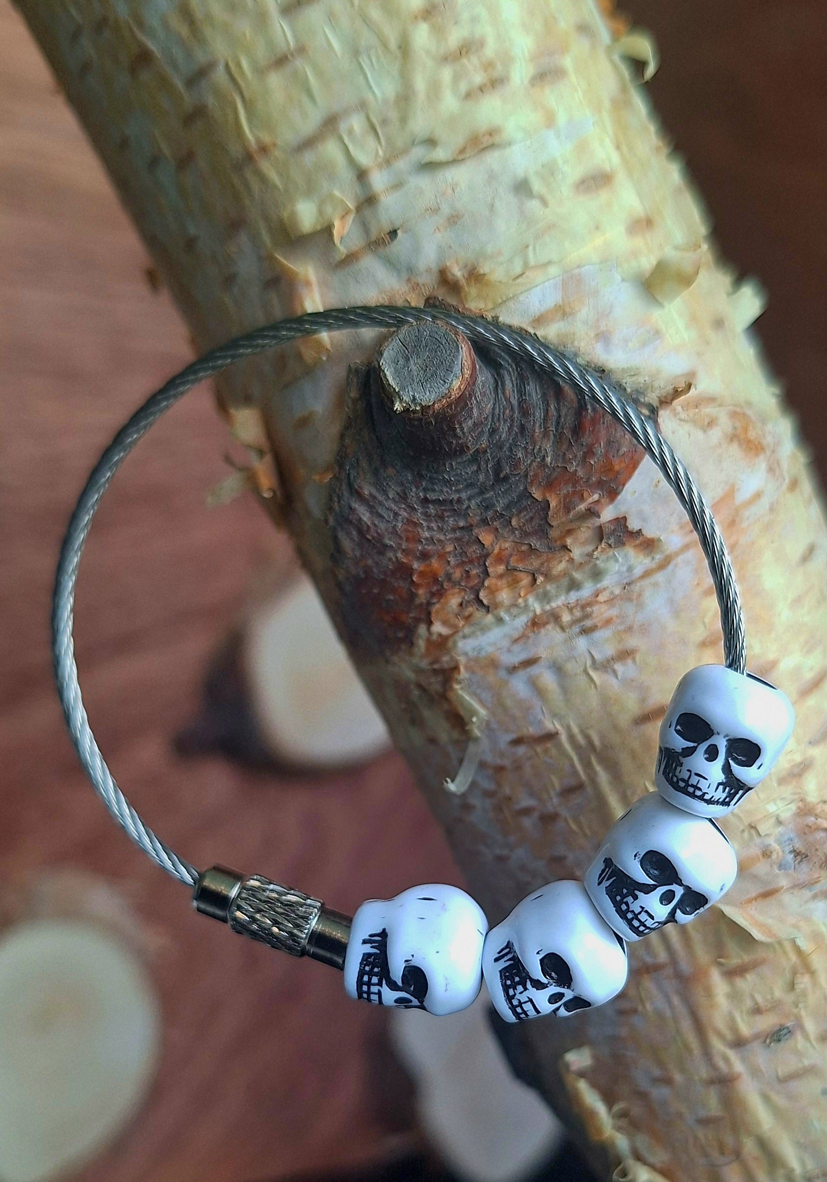 Schlüsselanhänger 4 Small Skull Steel-Line